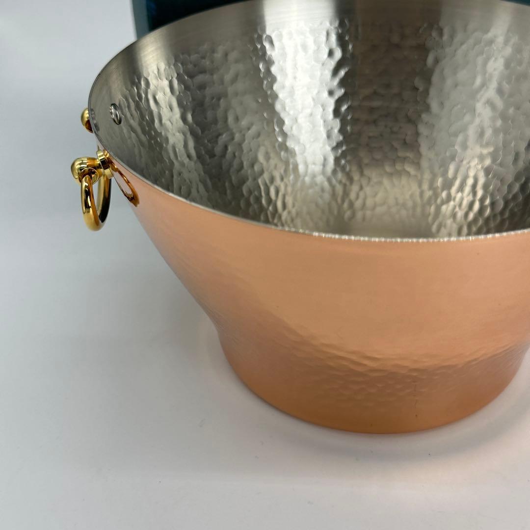 新品未使用 純銅 氷入れ アイスペール トング 木台付 酒器 ワインクーラー