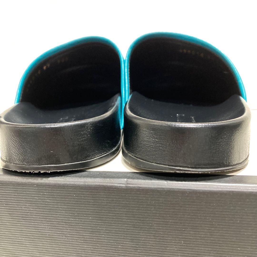 GUCCI グッチ　ホースビット　37 ベロア　サボ　サンダル　ミュール　ブルー