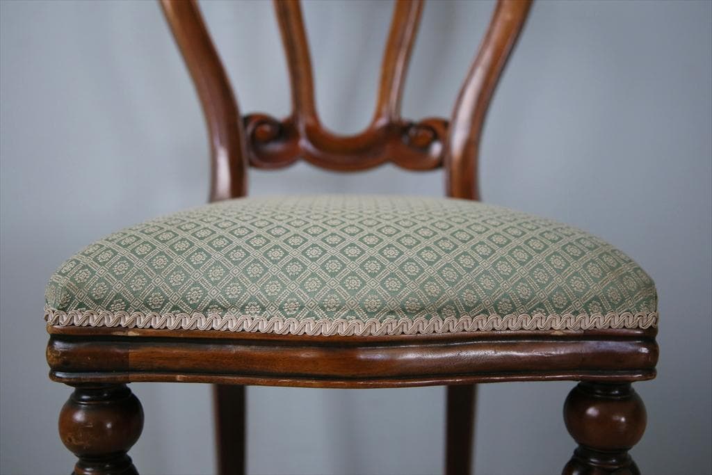 英国アンティーク木製バルーンバックダイニングチェア/サロンイス(90-121-2