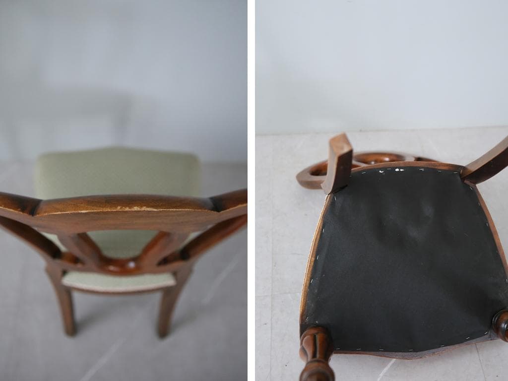 英国アンティーク木製バルーンバックダイニングチェア/サロンイス(90-121-2