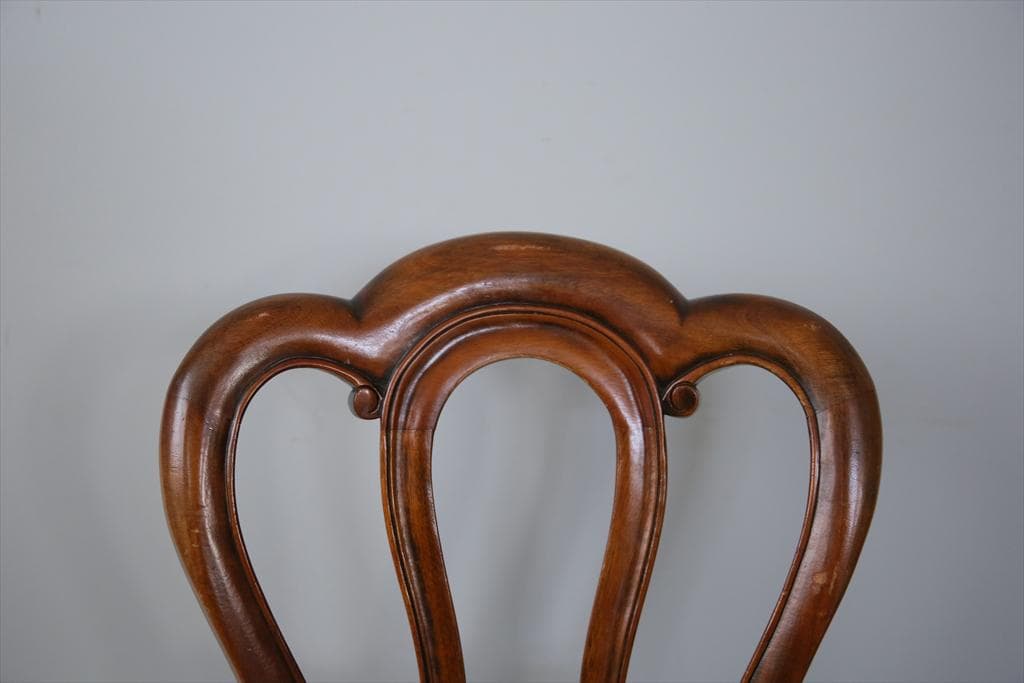 英国アンティーク木製バルーンバックダイニングチェア/サロンイス(90-121-2