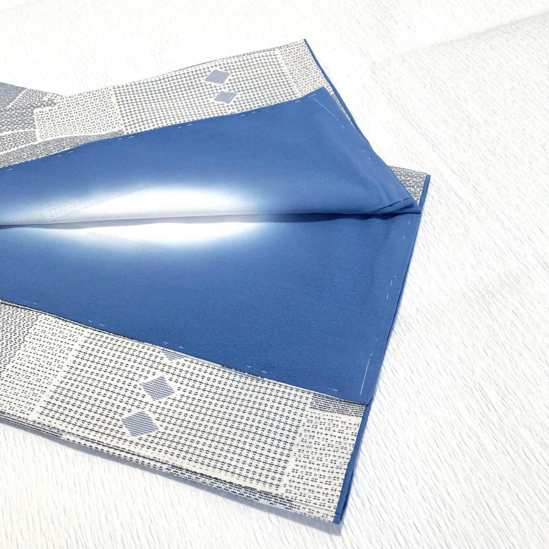 【未使用美品✨】東レシルック　さんび　洗える着物　小紋　胡粉色　白系　紬調　E6