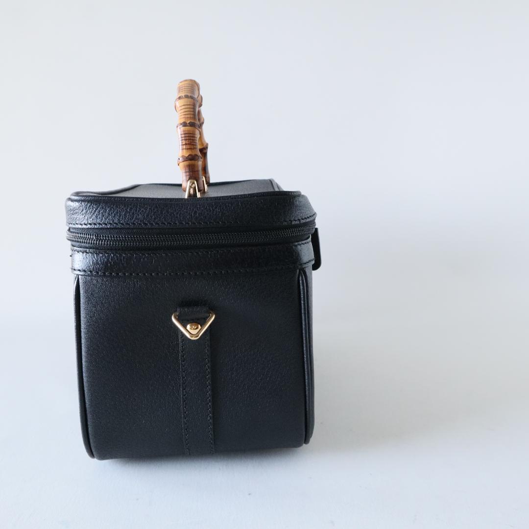 グッチ　バニティバッグ　バンブー×ピッグスキン　黒　メイクボックス