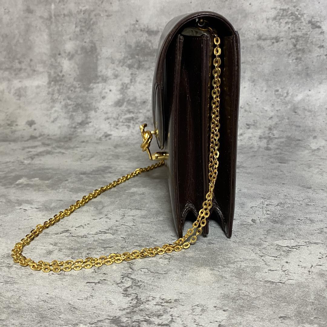 ✨極美品✨銀座和光 WAKO レザー チェーン ショルダーバッグ ゴールド