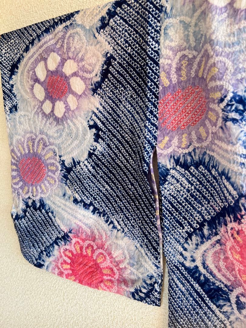 タイムセール　夏物　浴衣　有松鳴海絞り　伝統工芸品　綿　夏　祭り　ゆかた　美品