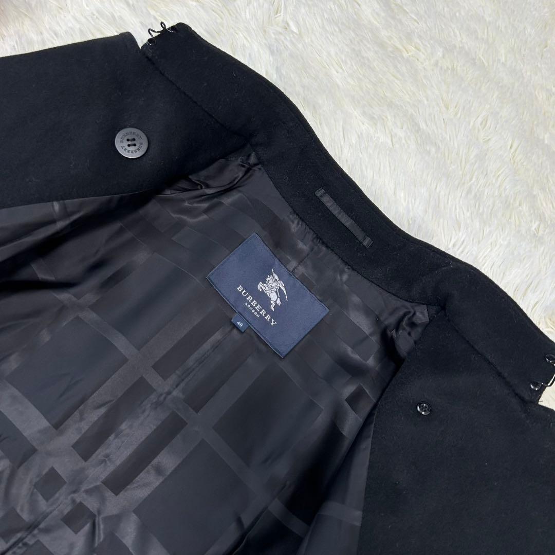 【極美品/L】バーバリーロンドン チェスターコート カシミヤ混 Aライン ノバ