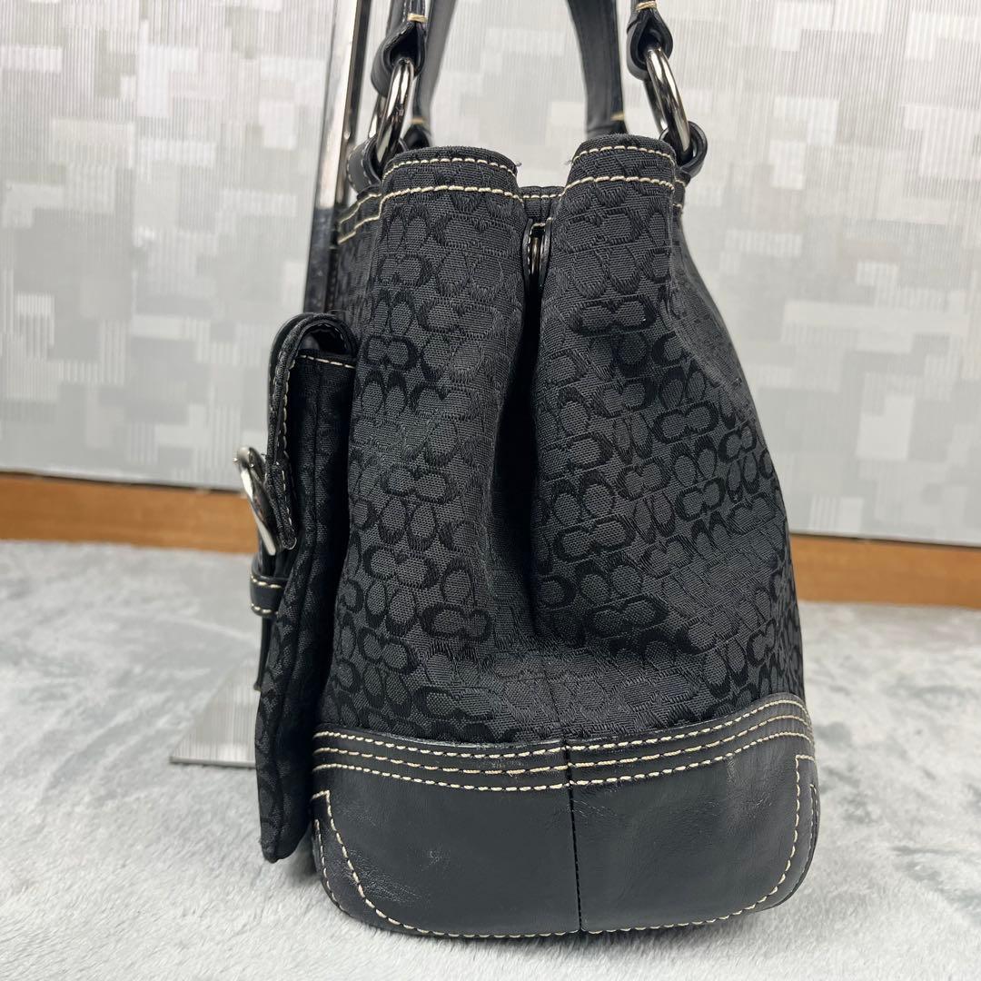 バッグ Coach Signature Soho Hand Bag Black