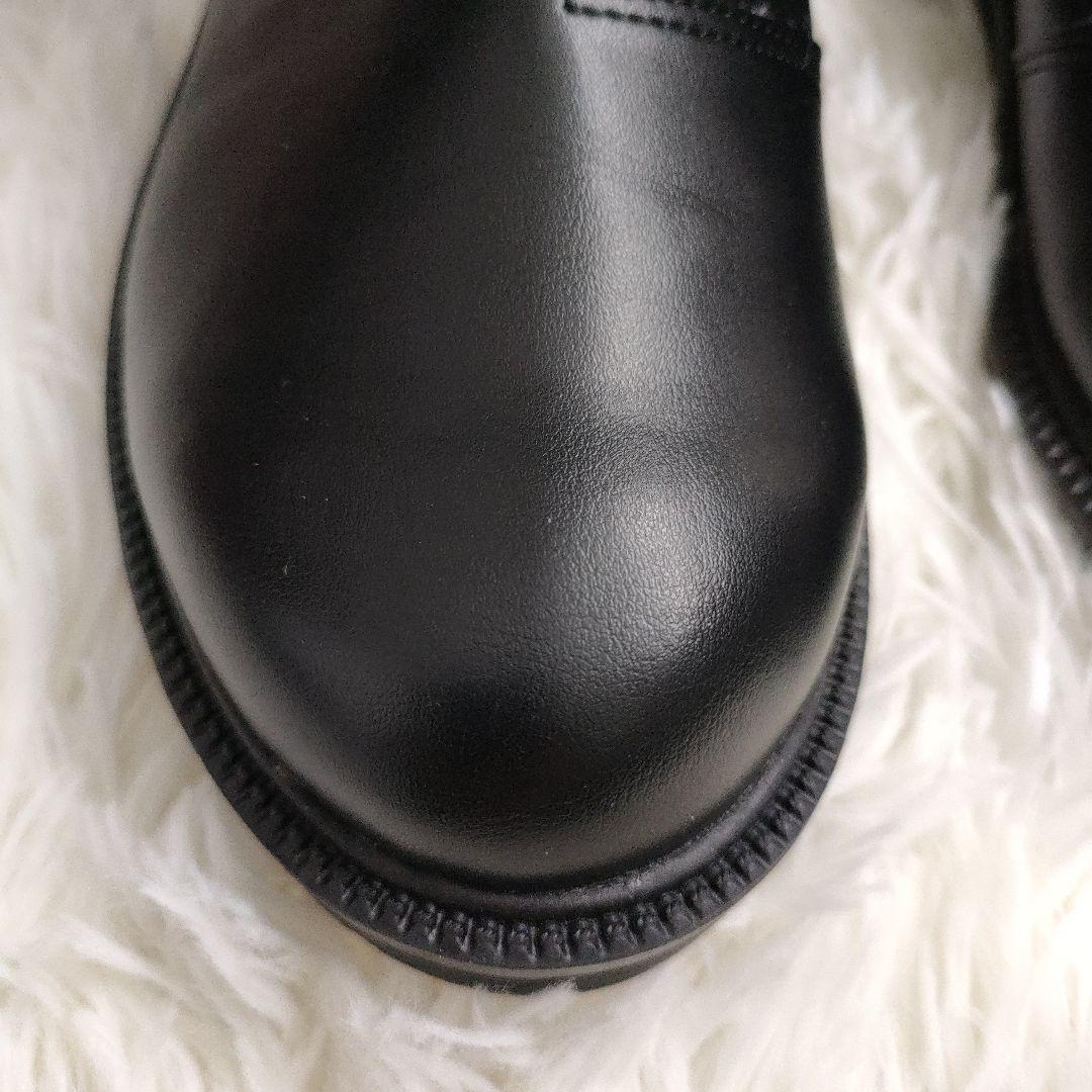 RAKUNA ラクナ 23-23.5 整体サイドゴアブーツ ブラック 黒