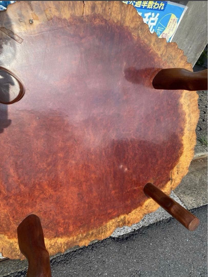 花梨 一枚板 玉杢 葡萄杢 天然木 座卓