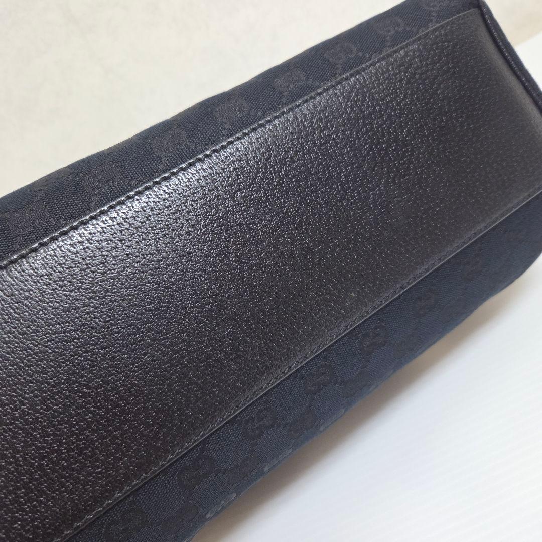 GUCCI GGキャンバス チャーミー ミディアム ボストンバッグ ブラック