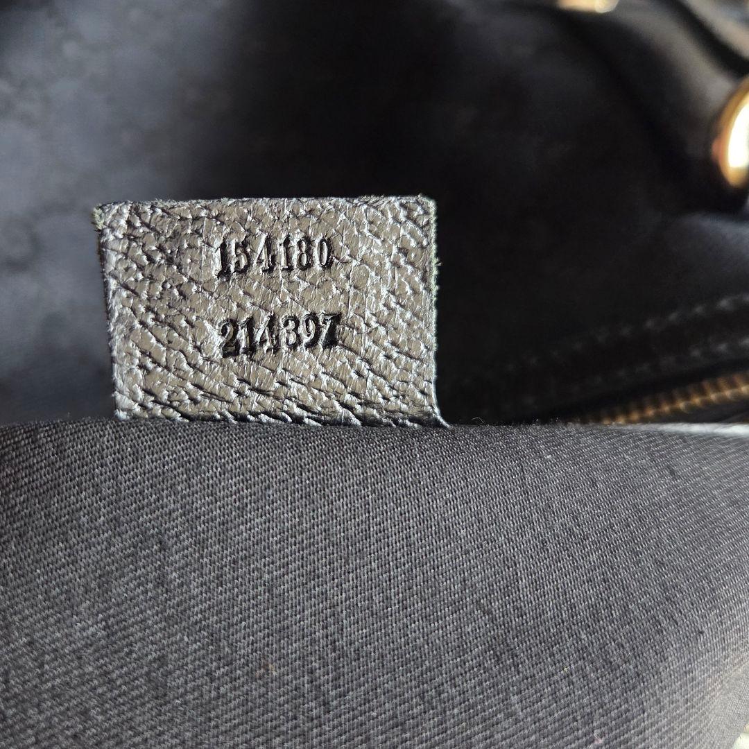 GUCCI GGキャンバス チャーミー ミディアム ボストンバッグ ブラック