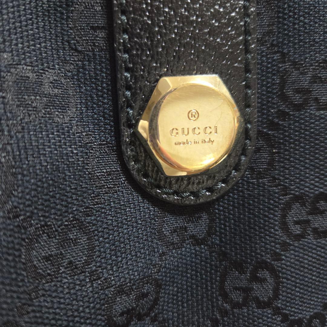 GUCCI GGキャンバス チャーミー ミディアム ボストンバッグ ブラック