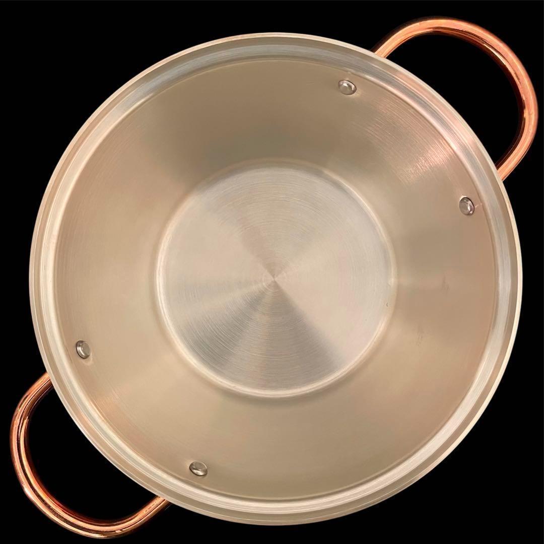 フライパン＆両手鍋3点セット ガス火専用 千歳 ガラス蓋付き 銅製 日本製 純銅