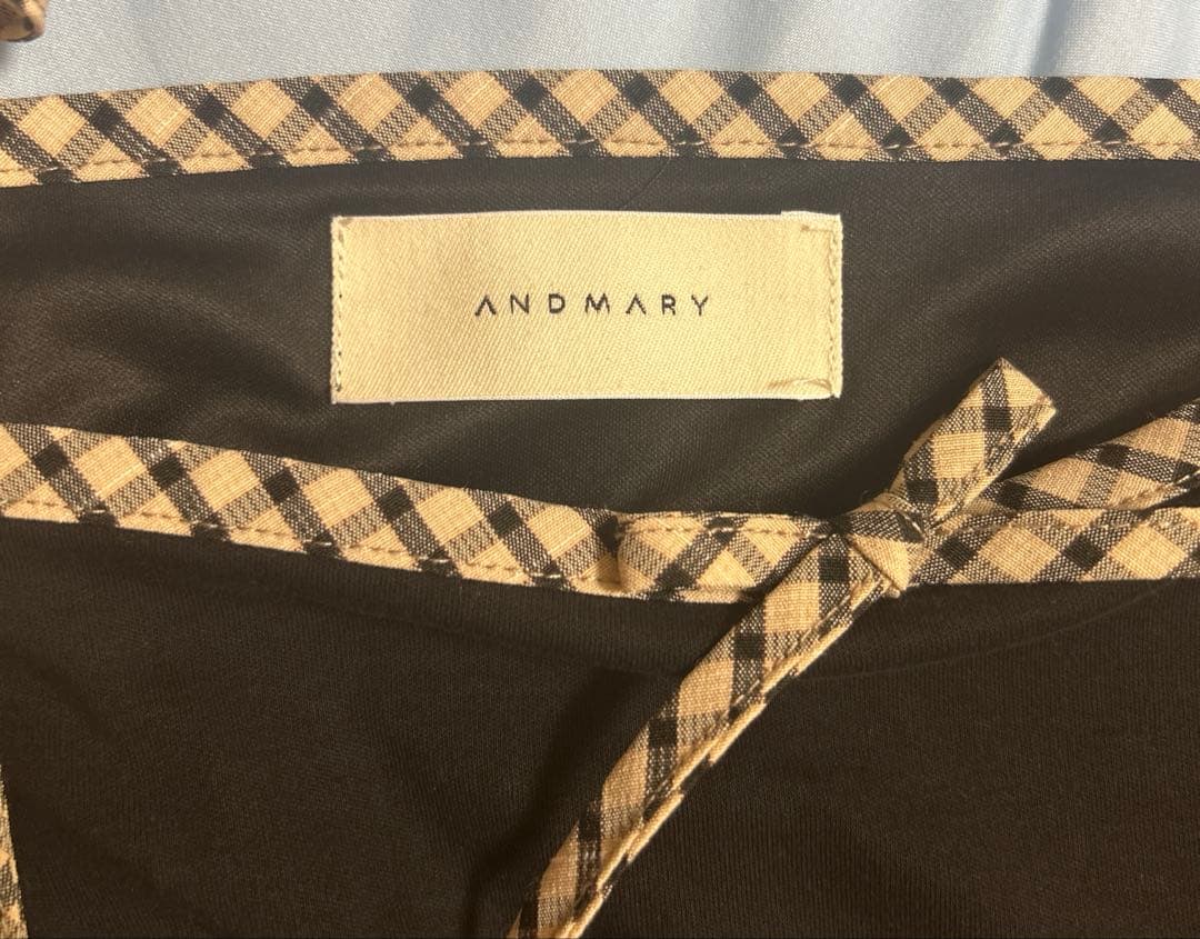 トップス andmary Alice check ribbon tops