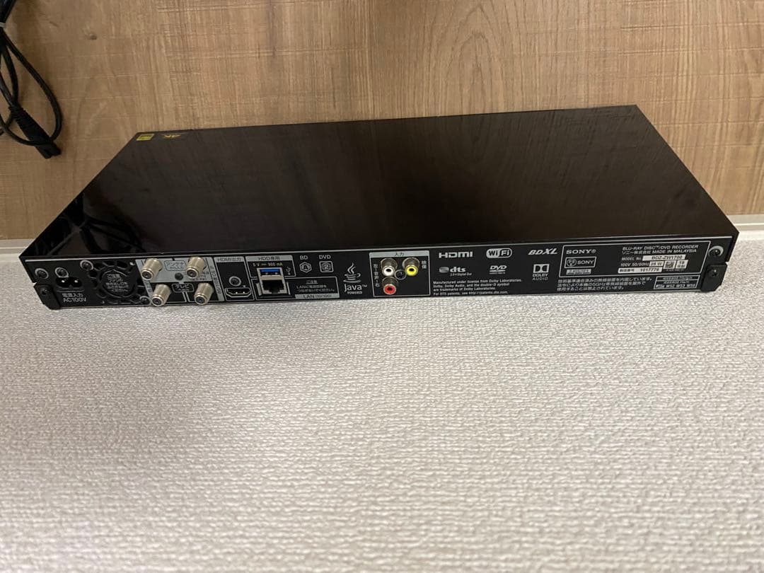 SONY ブルーレイレコーダー 4K対応　BDZ-ZW1700 2019年製