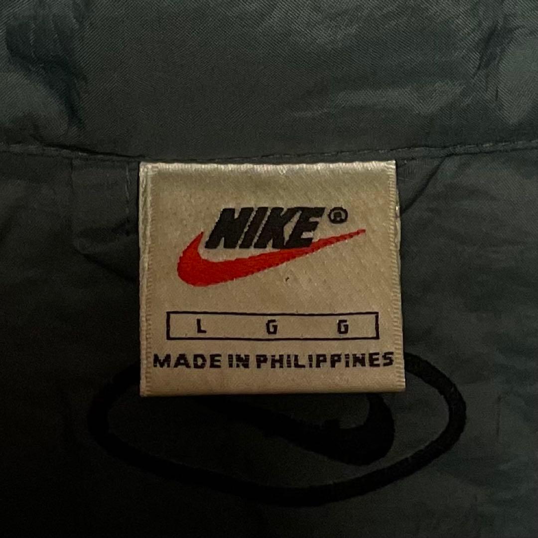 970【人気Lサイズ】ナイキ♤刺繍ロゴ　90s 銀タグ　ナイロンジャケット　希少