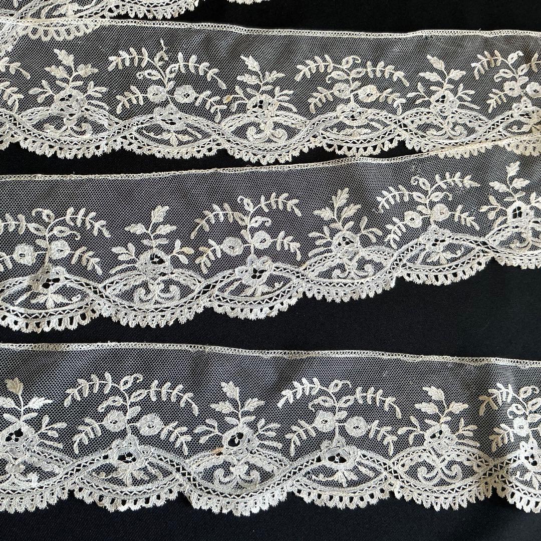 【３】ベルギーアンティーク　手仕事　ブリュッセル　デュシェスレース　ハンドメイド