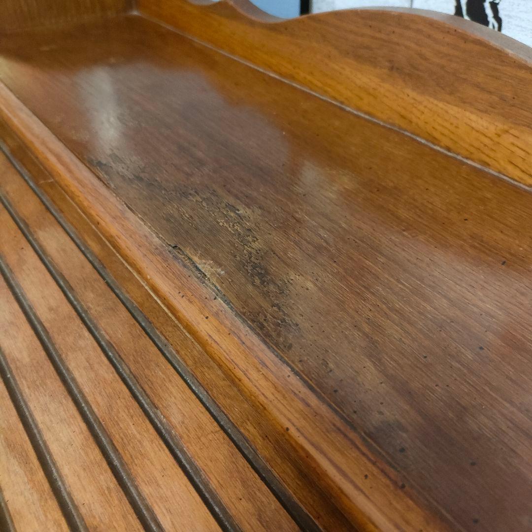 アンティーク・ロールトップデスク(蛇腹) 開閉式スライドシャッター