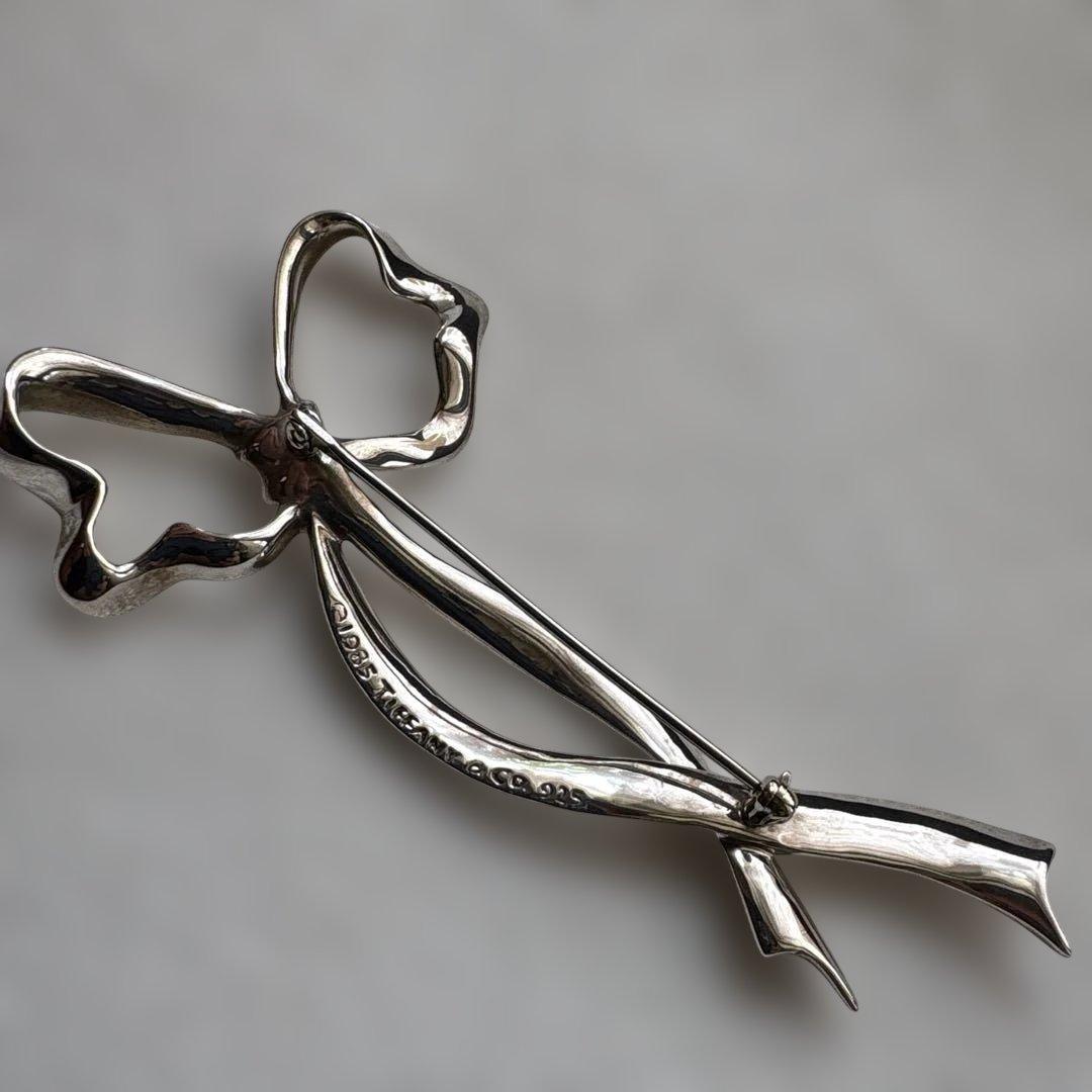 ✨TIFFANY brooch✨ティファニーブローチ SV925 リボン ピン