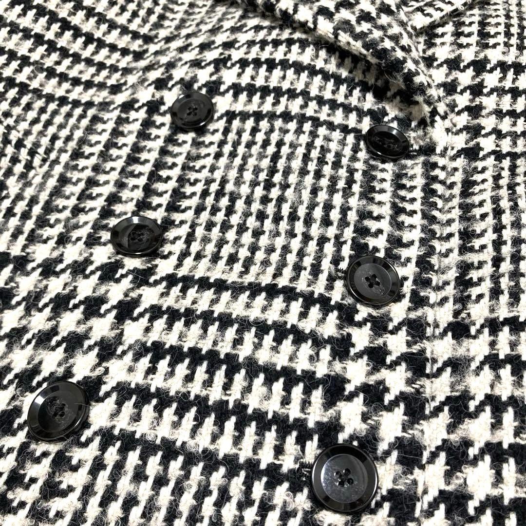 ユナイテッドアローズ　アルパカ混　ビッグ　チェック　ピーコート　ツイード　日本製