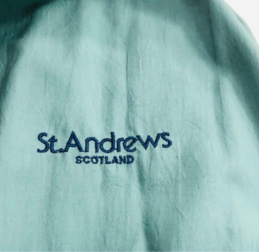 St.Andrews LINKS ゴルフブルゾン　刺繍ロゴ　レトロ　グリーン