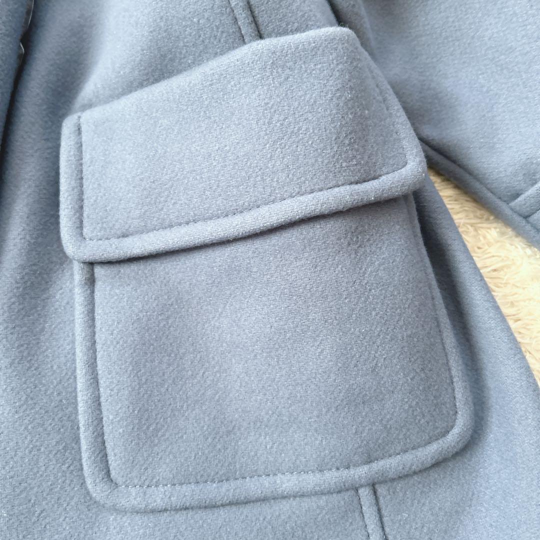 美品　マッキントッシュフィロソフィー　メルトンステンカラーコート　青　カシミヤ