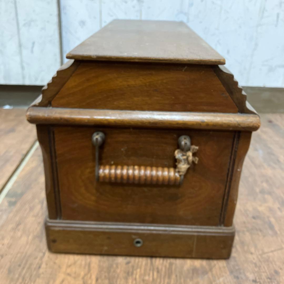 A-壁 昭和レトロ 木製ミシンケース ミシンカバー 収納ボックス 道具箱 木箱蓋