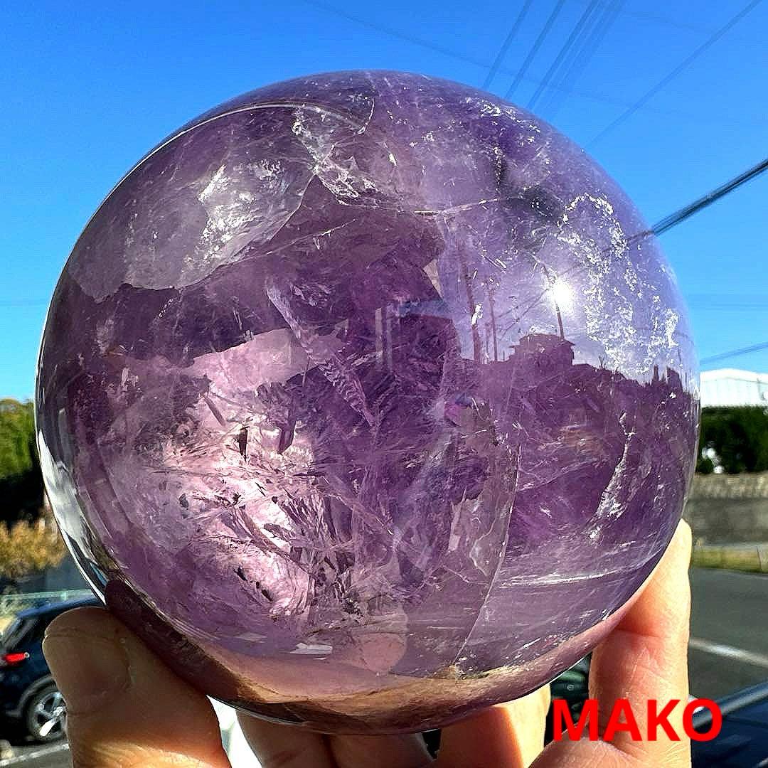 M1837☆アメジスト丸玉直径128mm3.0Kg☆天然石☆N51004