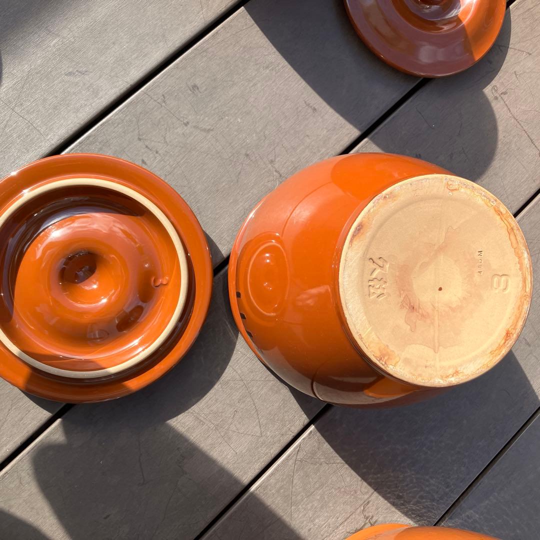 久松 かめ丸壺蓋付 5号・3号・2号 ３個セット 漬物容器 常滑焼