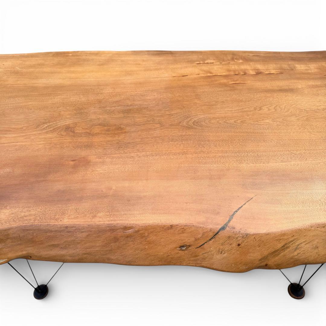 ろこん　一枚板 無垢材 アイアン　センターテーブル 座卓　幅125cm