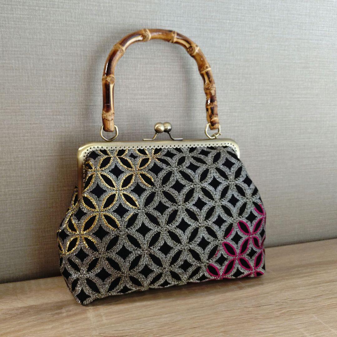 がま口バック☆西陣織帯地