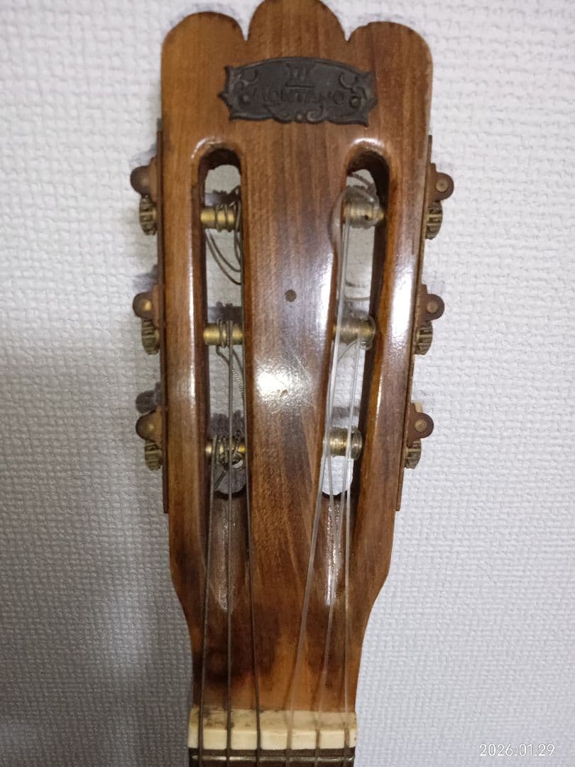 モンタノ　総単板！？ パーラーギター 6弦 　ジャンク　 要リペア　汚れそのまま