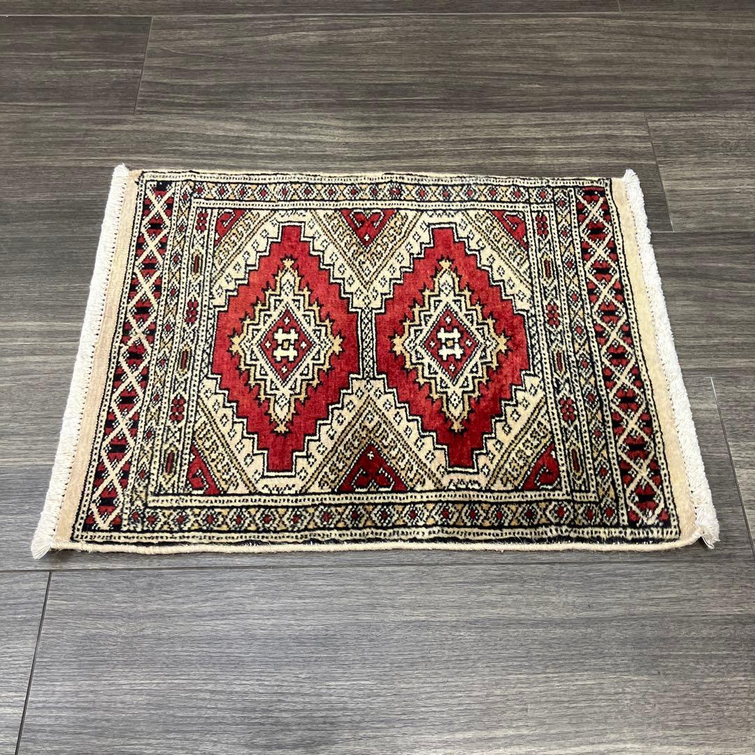 55x44cmトライバルラグ手織り絨毯カシミリヤンヴィンテージ アンテイーク絨毯