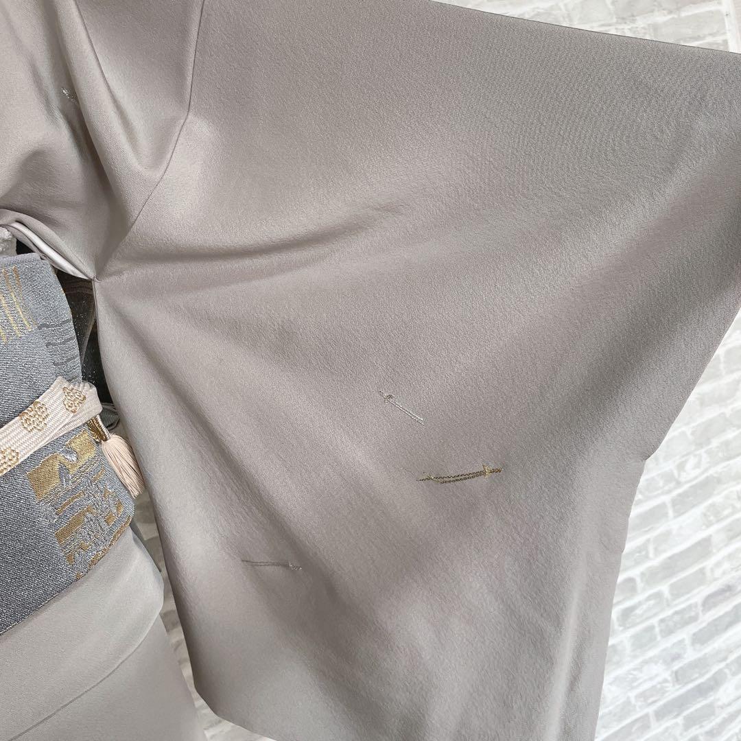 訪問着+長襦袢　フルセット　松葉散らし　手刺繍　着物　付け下げ　Q5