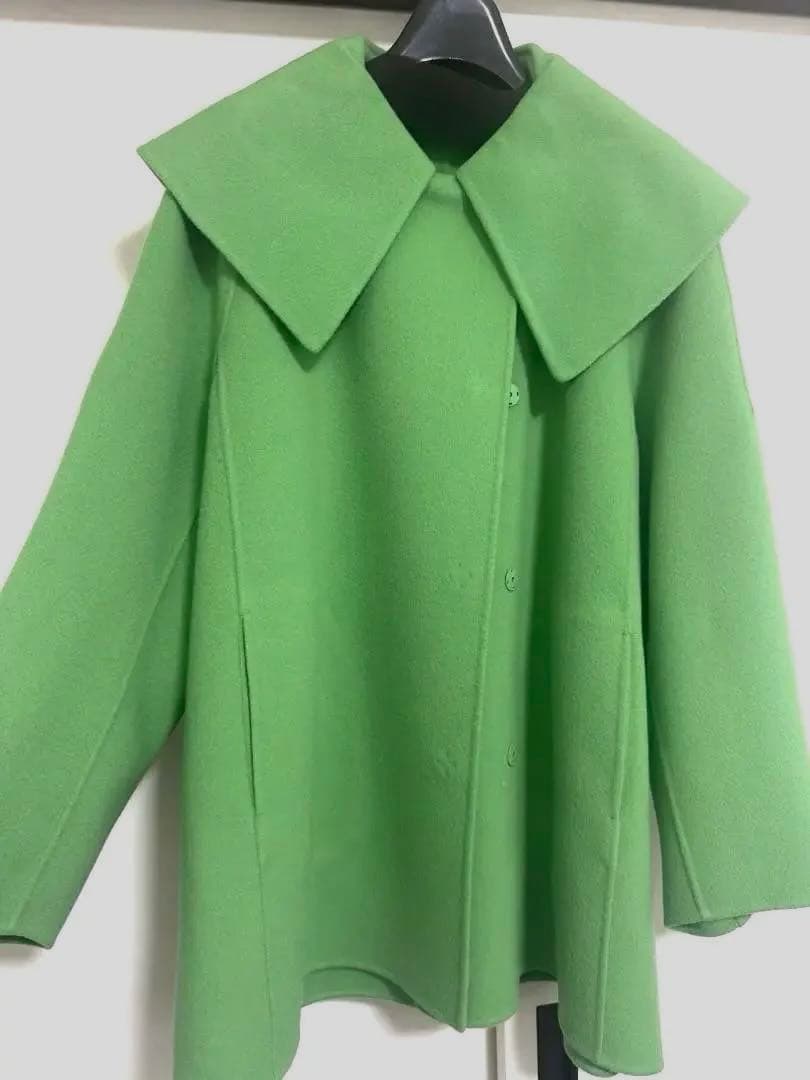 TOMORROWLANDトゥモローランドウールビーバーメルトンビッグカラーコート