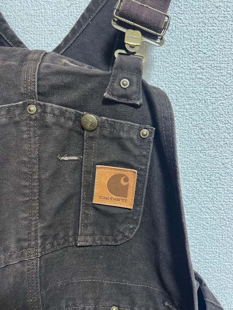 Carhartt ダークブラウン オーバーオール Sサイズ 美品