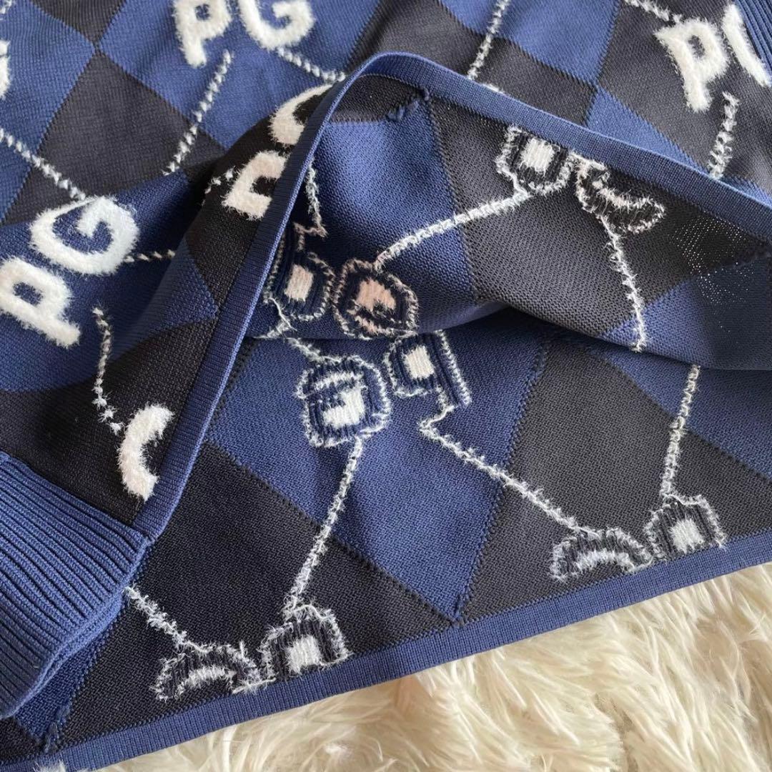 未使用タグ付き　パーリーゲイツ　秋冬　スカート　チェック　ニット　サイズ0