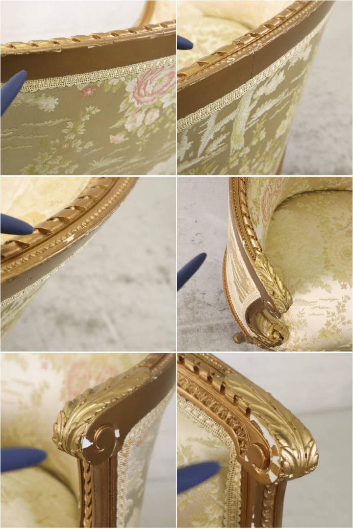 値下西武百貨店 フランス 19世紀 ルイ16世様式木彫アームチェア アンティーク