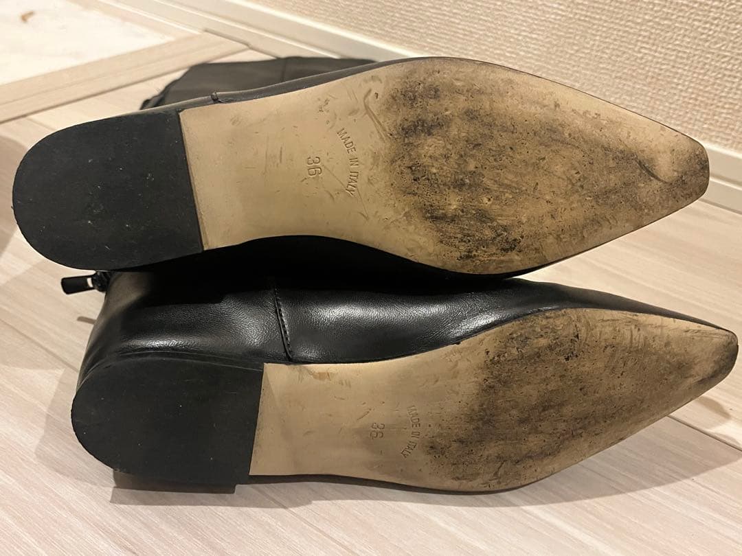 CORSO ROMA 9 レザー バックジップロングブーツ36