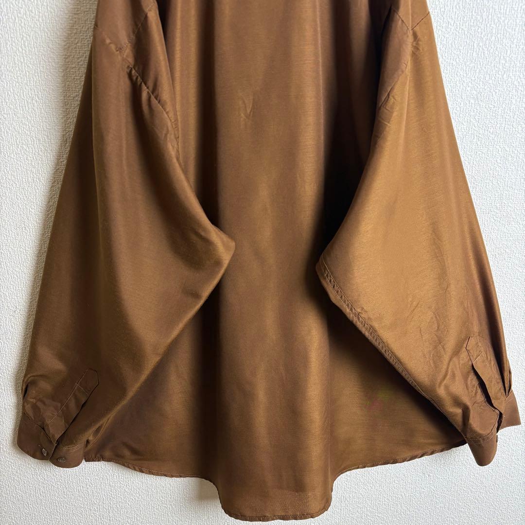 ネクタイシャツニットベスト　シルク　ペイズリー　ワッペン　襟切替　太アーム　古着