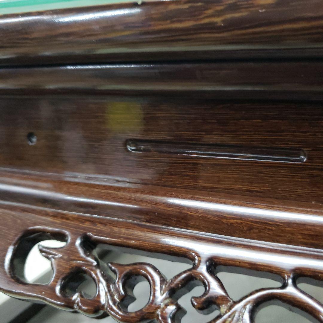 蔵出し特価　鉄刀木(たがやさん)本金蒔絵飾り台作家物　面取りガラスカバー付き