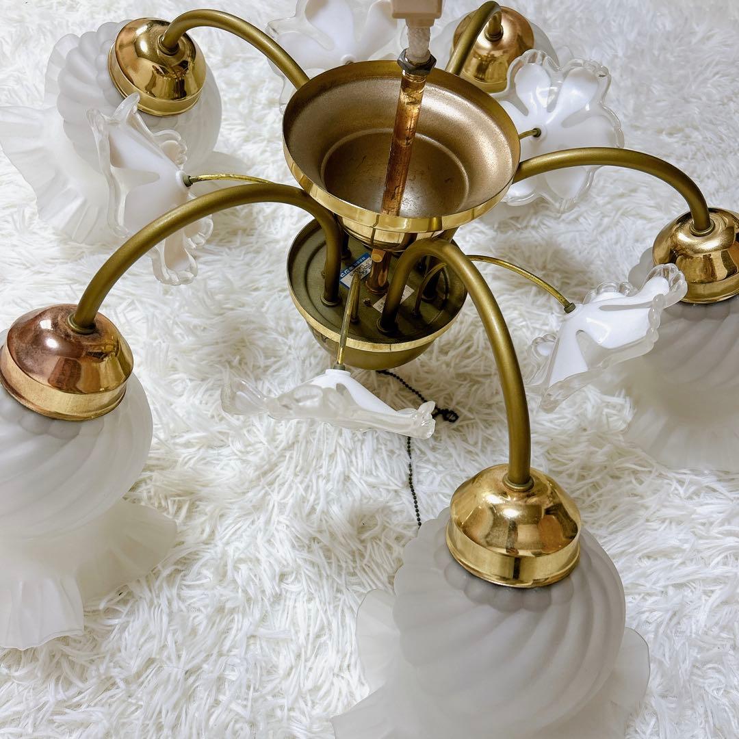 キシマ アンティーク 照明 シャンデリア　5灯　高級感 ゴールド