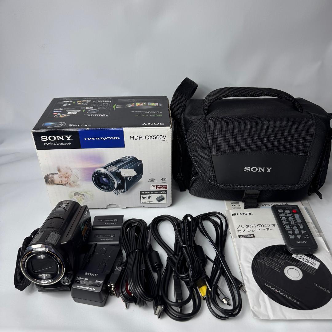 美品 SONY HDR-CX560V ハンディカム本体 アクセサリー付 電池2個