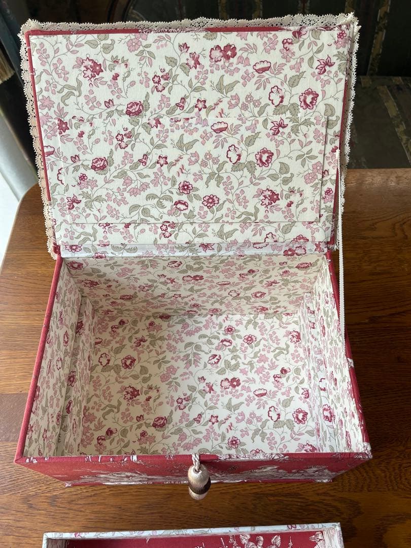 ミッキー様オーダーご依頼作品です カルトナージュ裁縫箱(大)