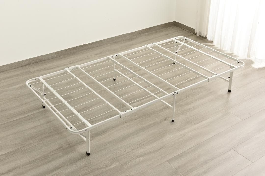 【マットレス付き】パイプベッド 折りたたみベッド シングル 組立簡単 ベッド収納