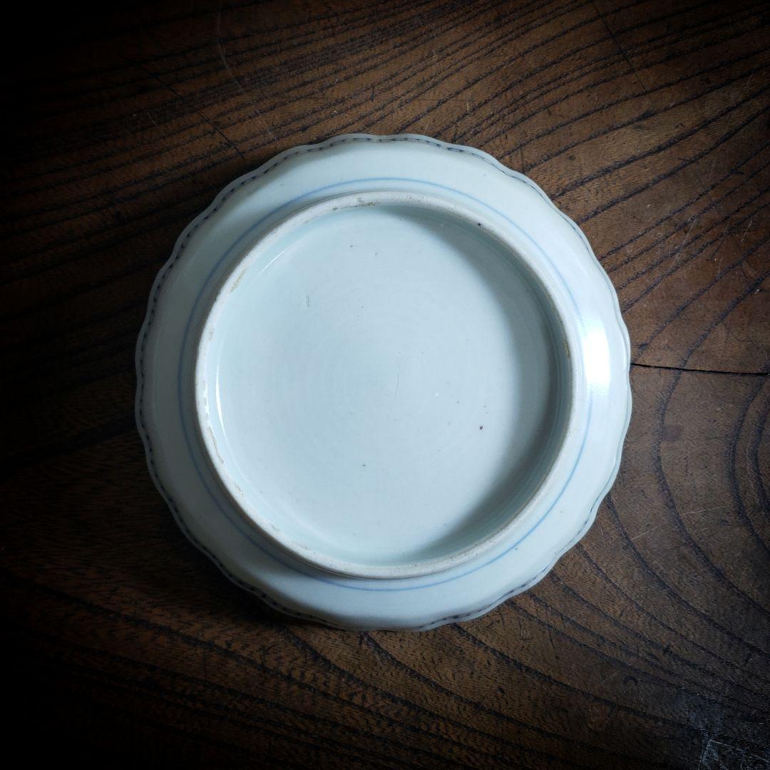 小皿　染付　花弁縁　丸窓　松竹梅　縁文　雷文　訳あり　明治　大正　古伊万里　イ号