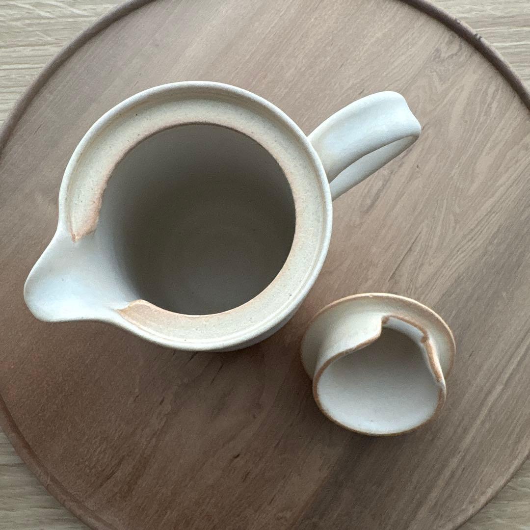 【新品】大和田友香 蓋付きピッチャー・カップ&ソーサー 2客 白マット