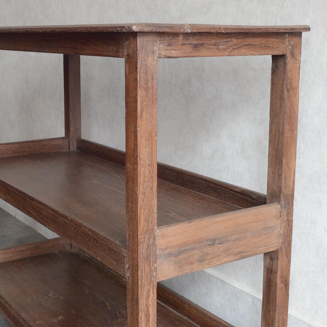 アジアンヴィンテージ 無垢 チーク オープンシェルフ インド 飾り棚 プランター