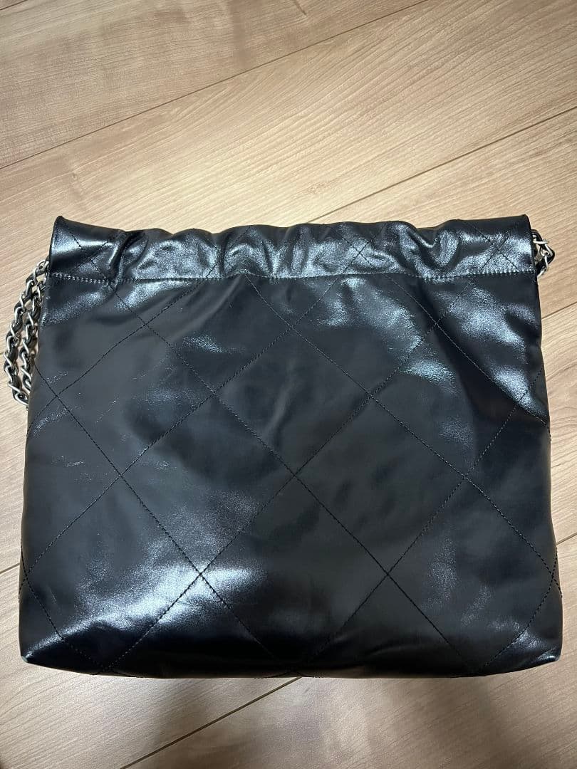 s*り様 CHANEL シャネル22 ショルダーバッグ 美品　ブラック