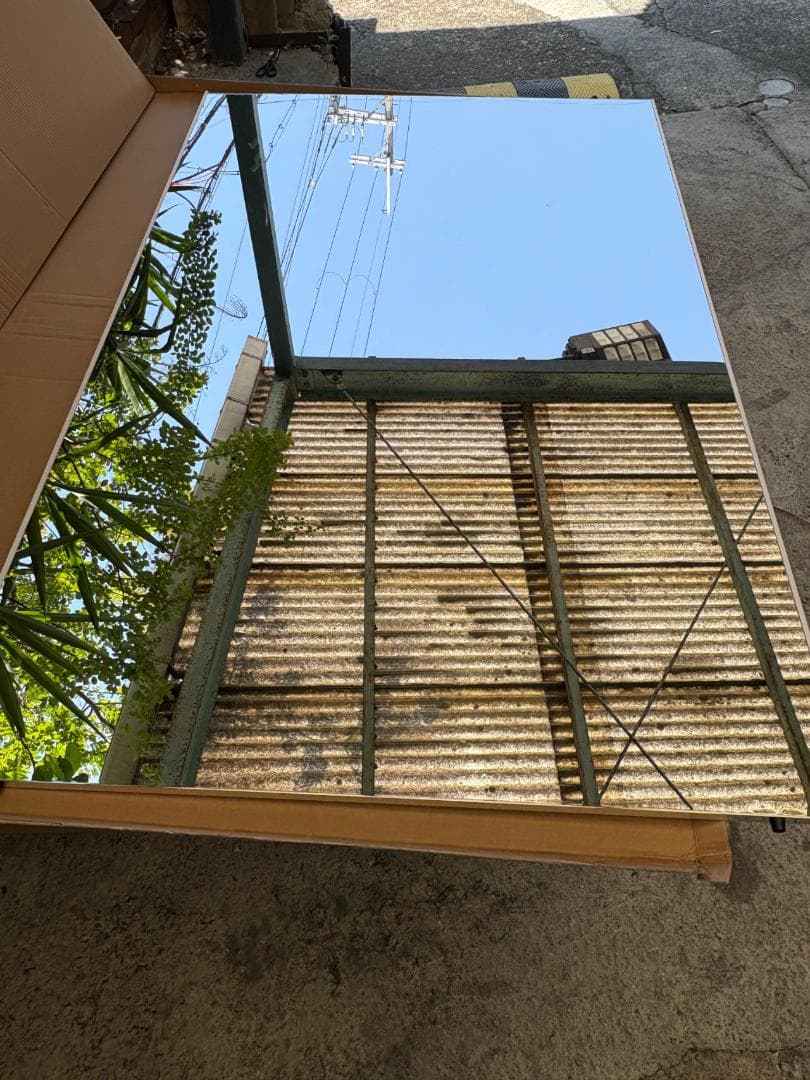 【美品】ダンスミラー 割れない鏡 幅100x160cm 姿見 白色 8番